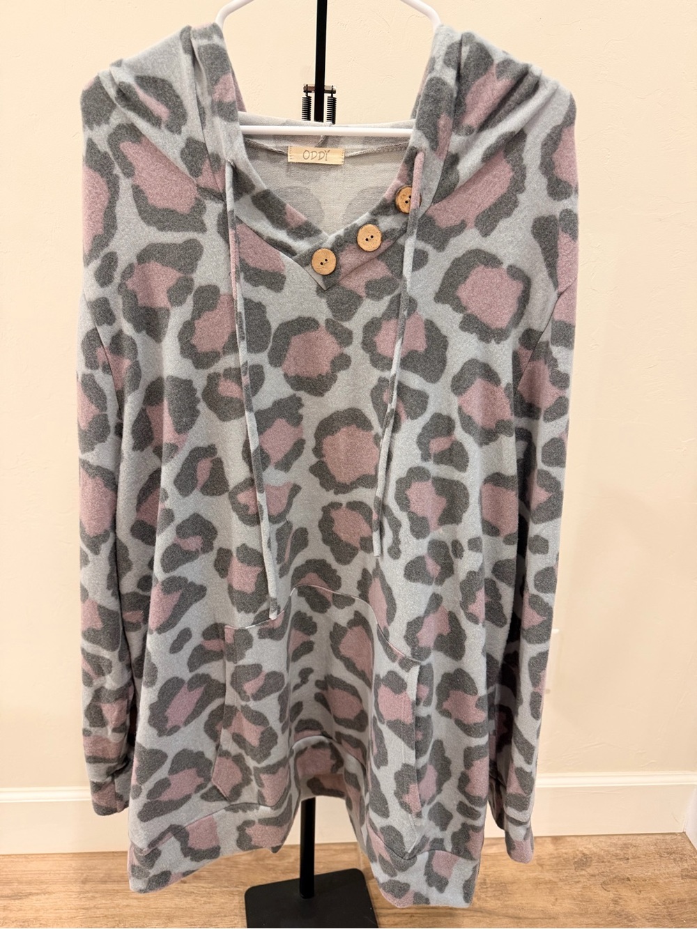 ODDI Leopard Print Hooded Top | 3XL | NWOT | Super Soft